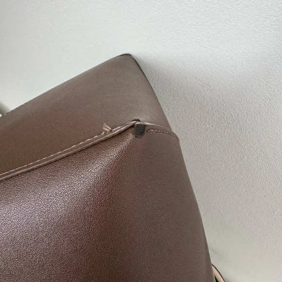 MANGO Brown Leather Tote Bag - Picture 6 of 7